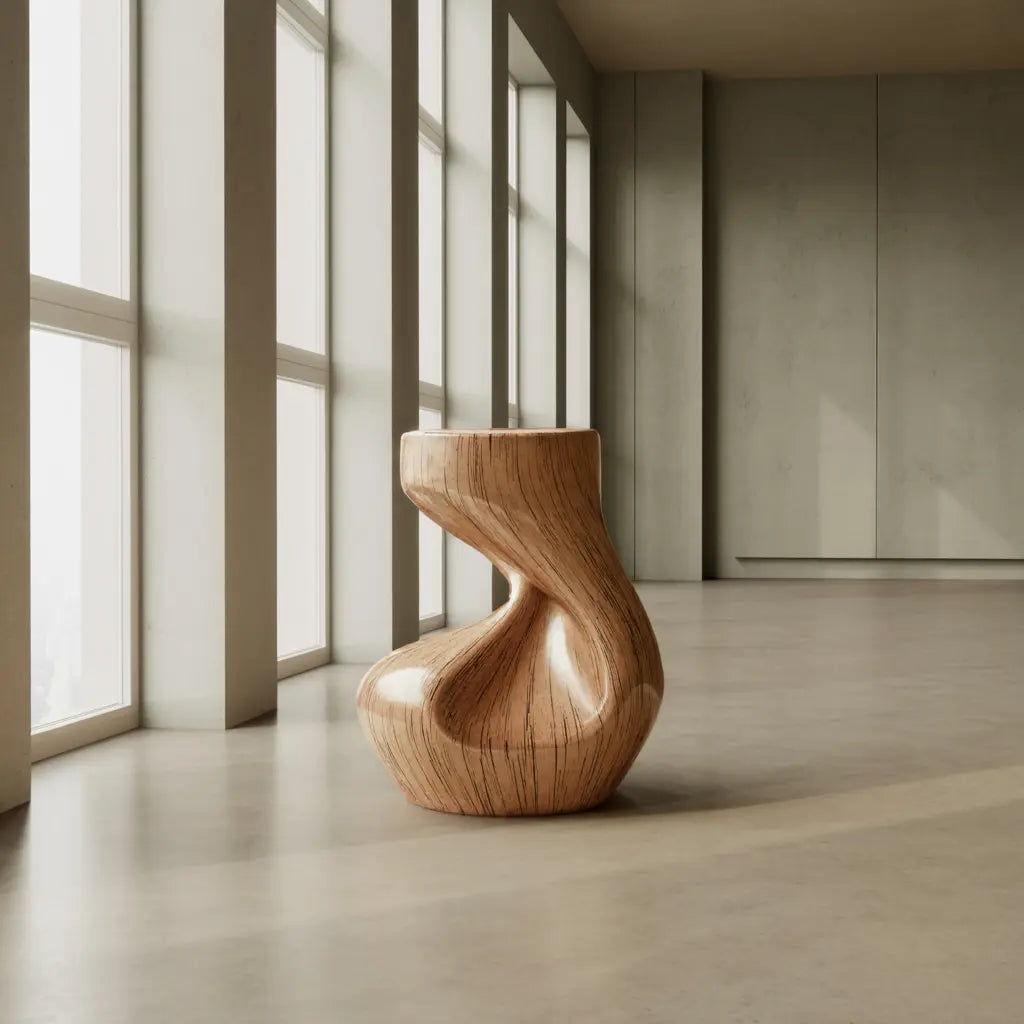 Handcrafted Solid Wood Abstract Sculpture For Entryway Lynnsnail