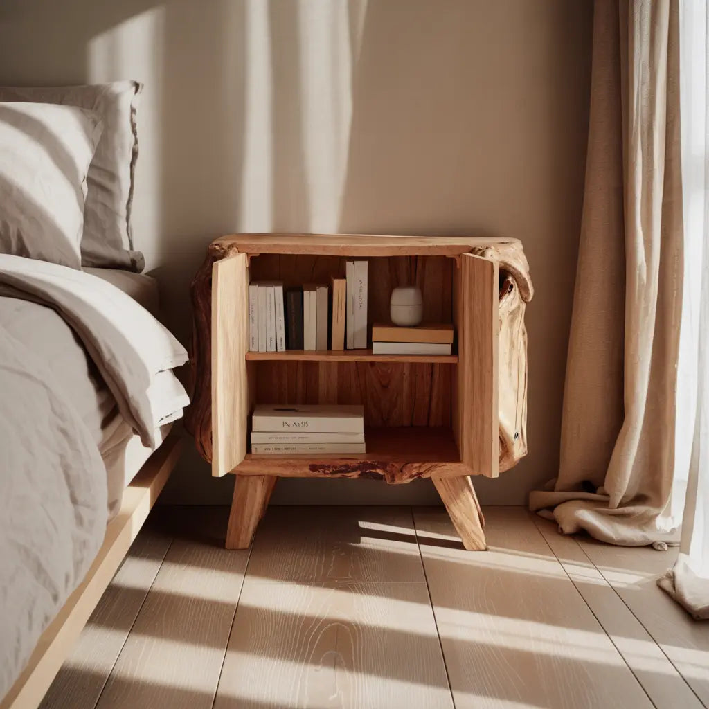 Farmhouse Live Edge Nightstand For Natural Bedroom Vibe Lynnsnail