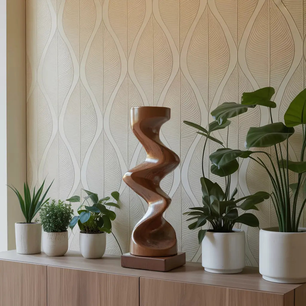 Rustic Solid Wood Abstract Sculpture For Patio Design Lynnsnail