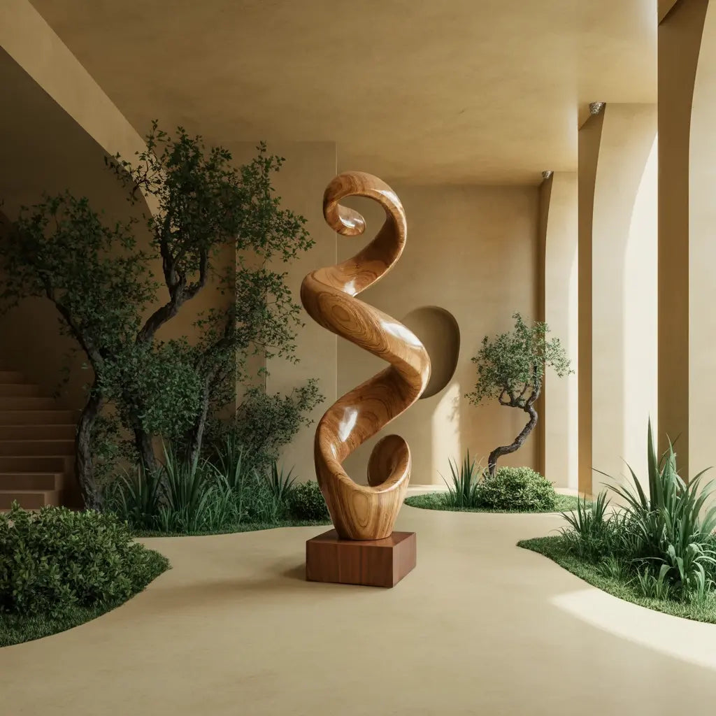 Rustic Large Twisted Spiral Floor Art For Office Decor Lynnsnail
