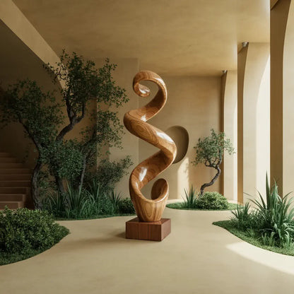 Rustic Large Twisted Spiral Floor Art For Office Decor Lynnsnail