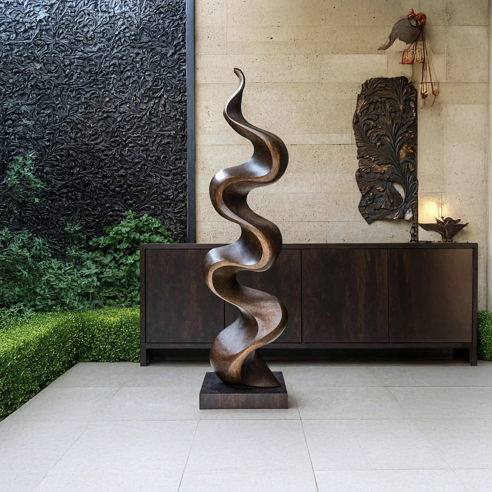 Rustic Large Wooden Sculpture For Garden Lynnsnail
