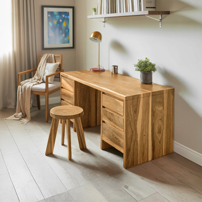 Modern Desk With Drawers Minimalist Office Table For Home Study And Workspace Lynnsnail