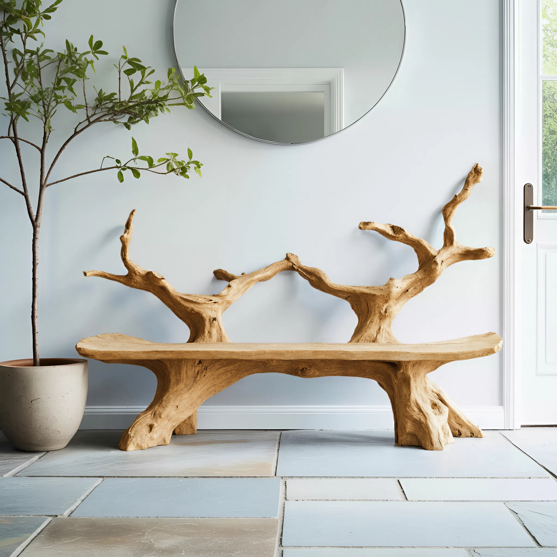 Mid Century Live Edge Bench For Elegant Patio Lynnsnail