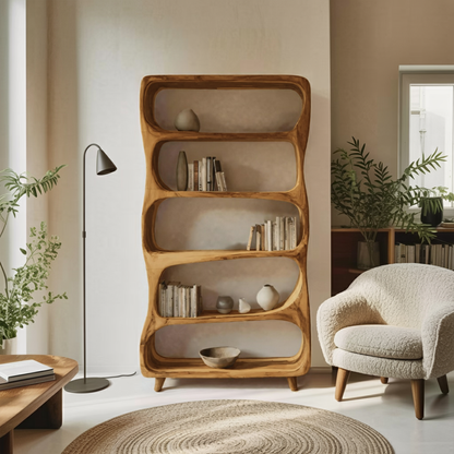 Handcrafted Bookshelf With Open Shelving Unit For Living Room Lynnsnail