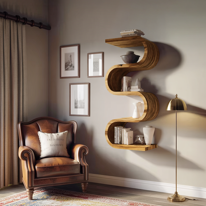 Handcrafted Vertical Wall Bookshelf For Living Or Bedroom Lynnsnail