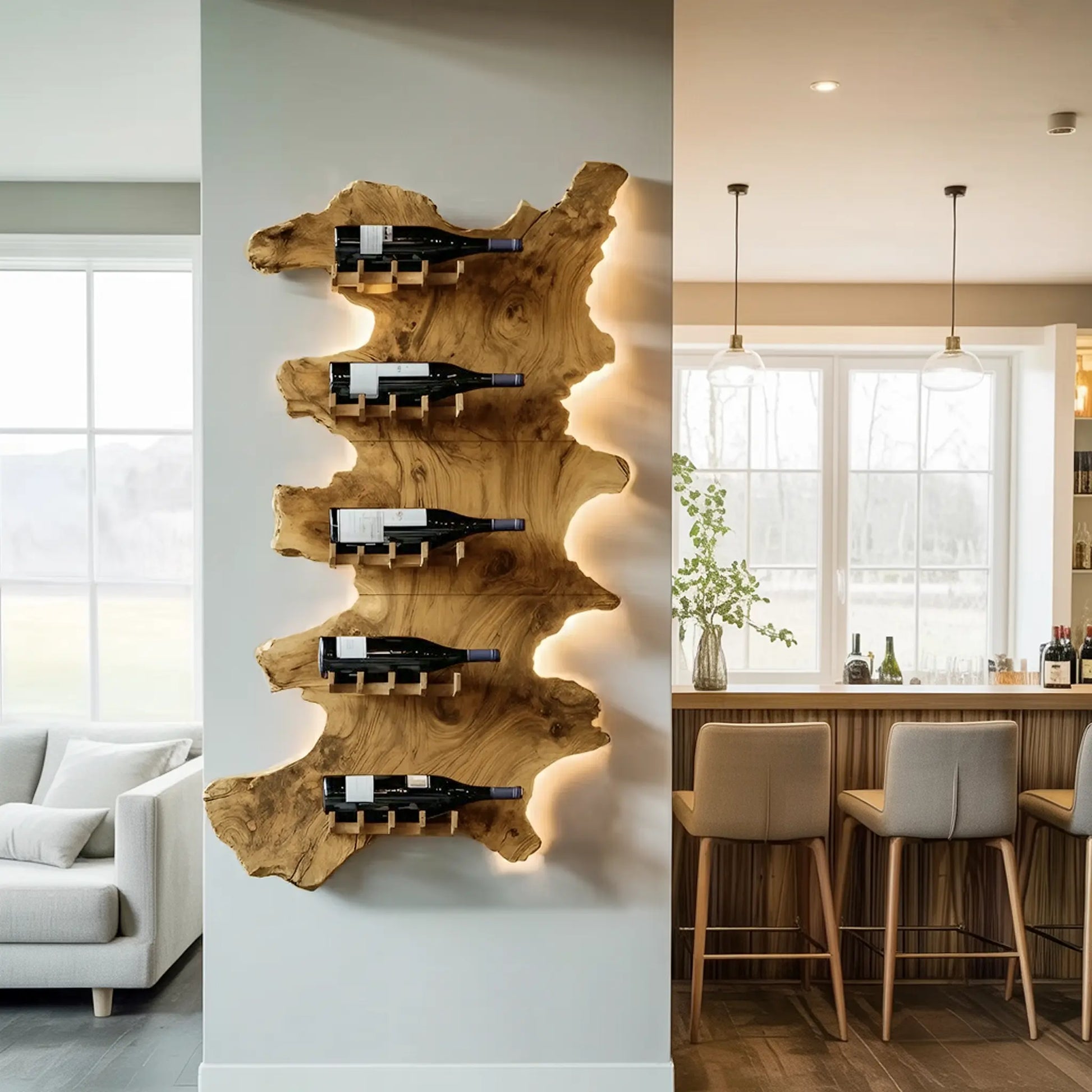 Mid Century Wooden Wine Rack For Bar Decor And Wine Storage Lynnsnail