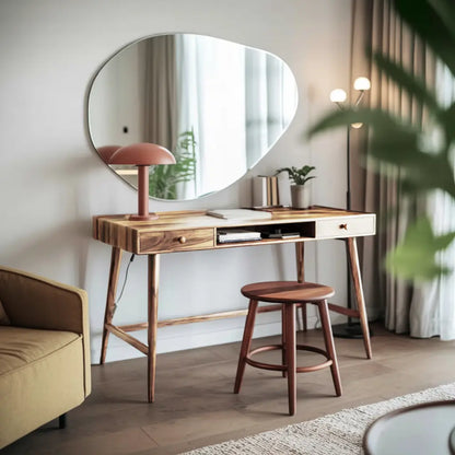 Mid Century Desk With Drawer For Home Office And Workspace Lynnsnail
