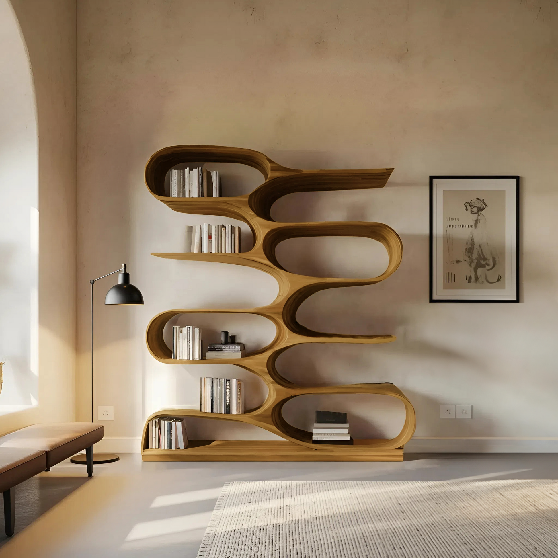 Organic Bookshelf For Living Room Or Home Decor Lynnsnail