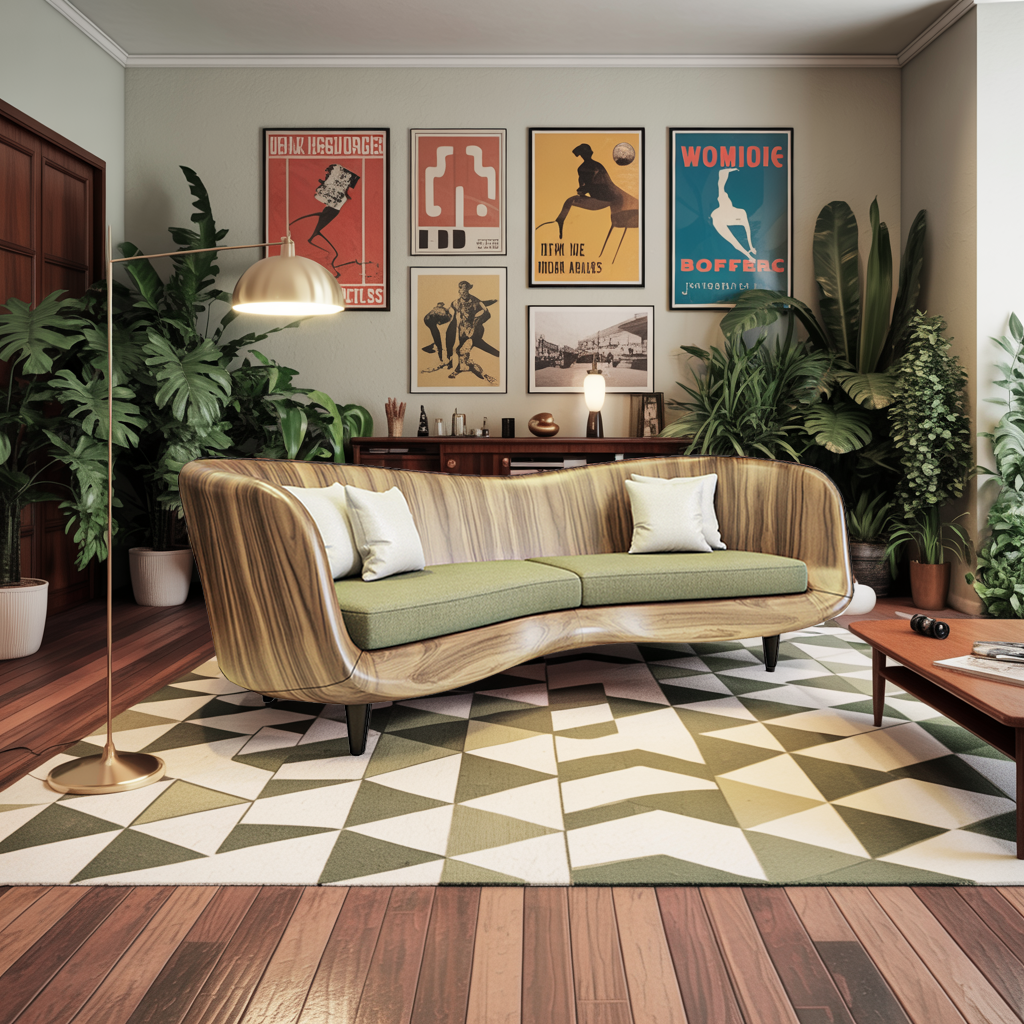 Curved Wooden Sofa For Modern Organic Living Room Lynnsnail