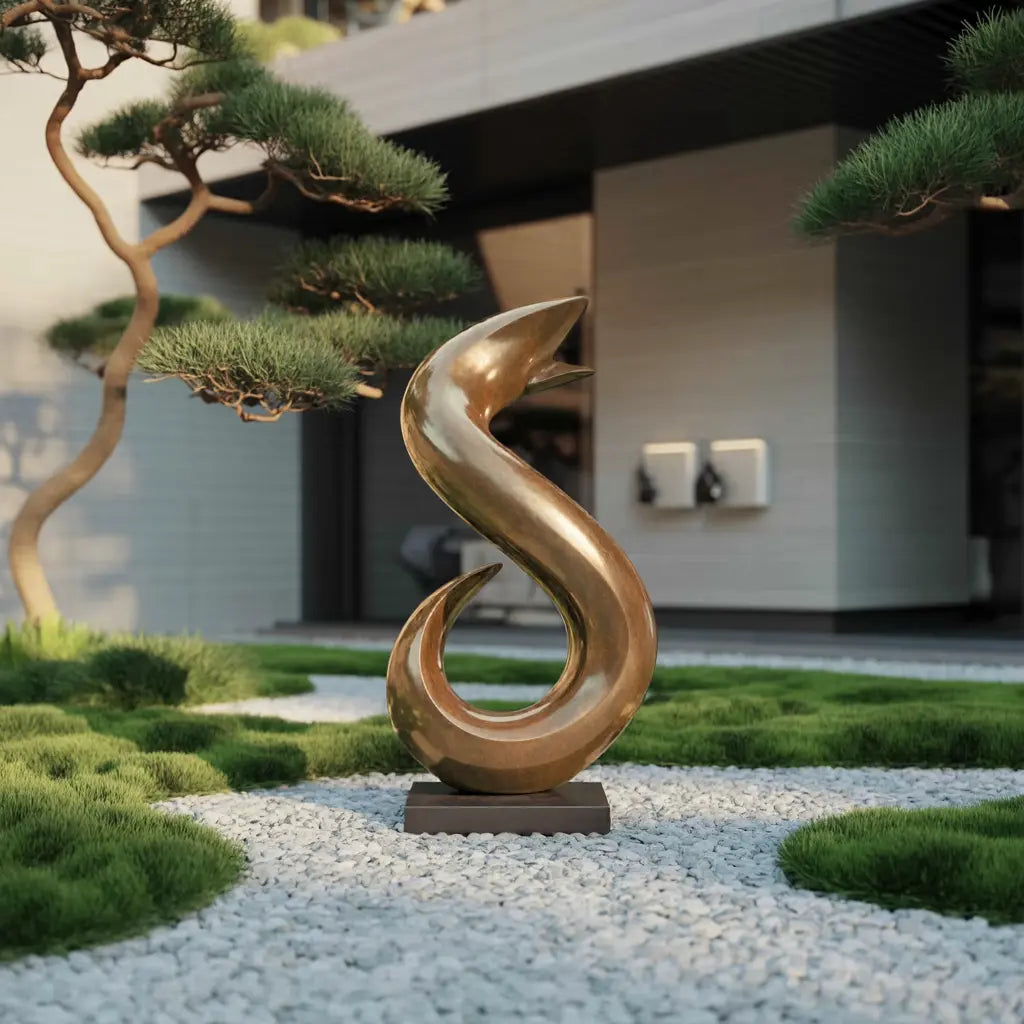 Handmade Abstract Wooden Sculpture For Living Room Lynnsnail