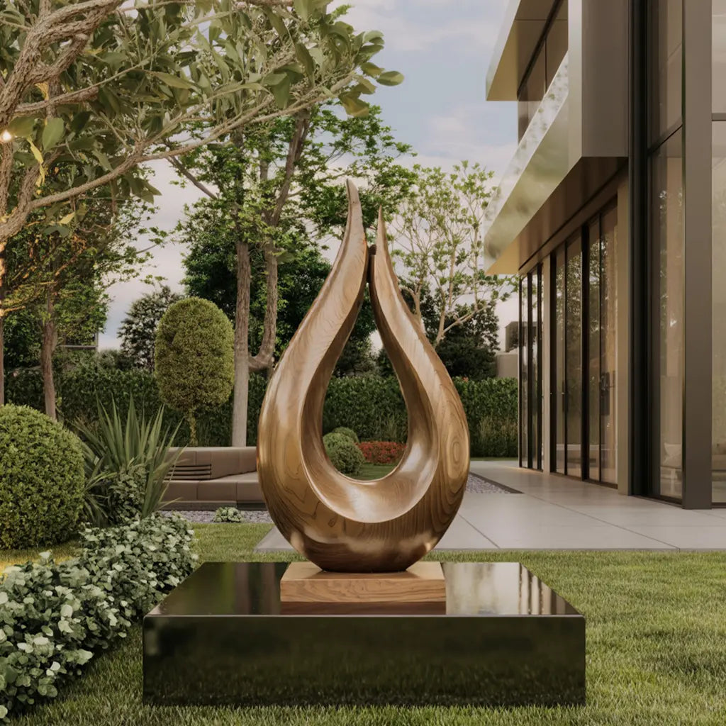Handcrafted Solid Wood Abstract Decor Sculpture For Contemporary Interiors Lynnsnail