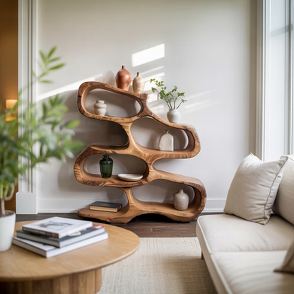 Sculptural Bookshelf For Living Room Or Office Lynnsnail