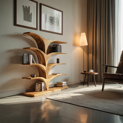 Contemporary Curved Bookshelf For Modern Interior Lynnsnail