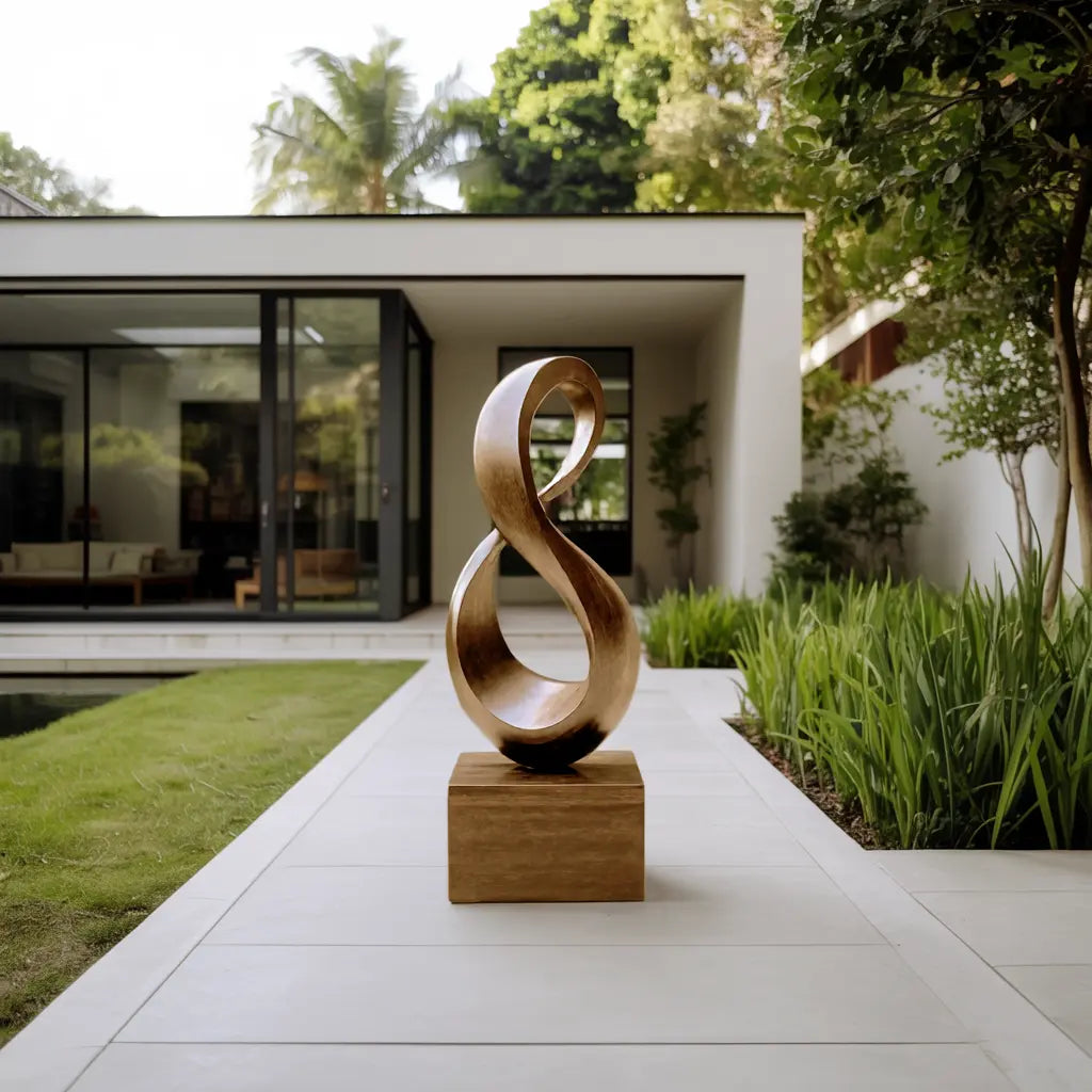 Farmhouse Large Wooden Sculpture For Living Room Accent Lynnsnail