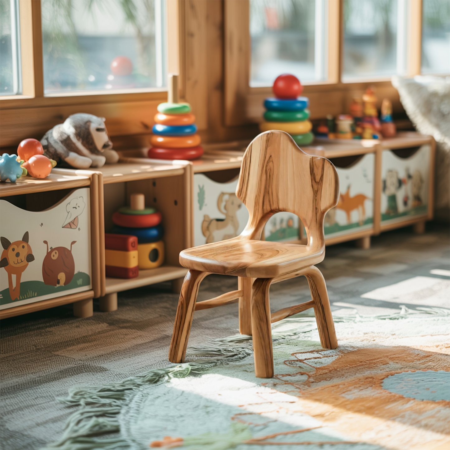 Montessori Toddler Chair With Cute Backrest For Playroom Nursery And Preschool Lynnsnail