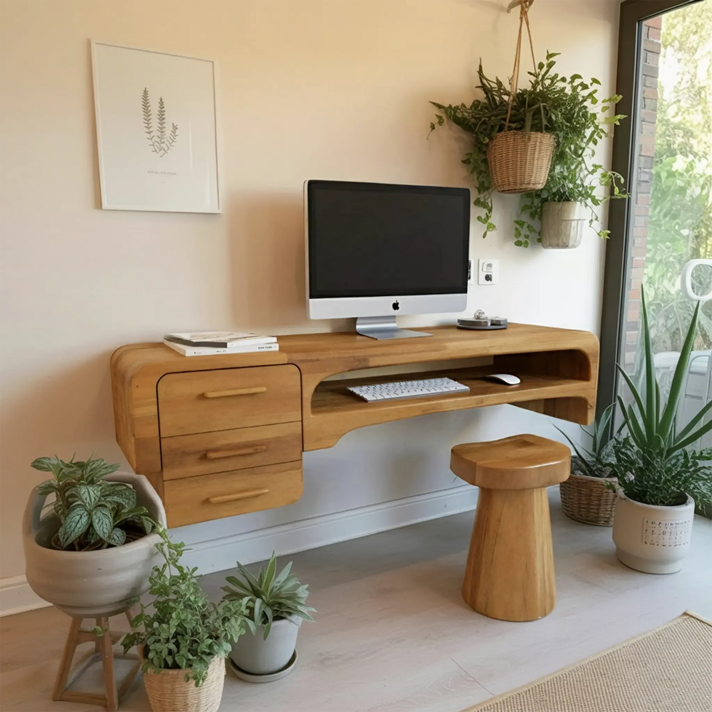 Minimalist Wall Mounted Desk With Drawers Floating Workstation For Bedroom And Office Lynnsnail