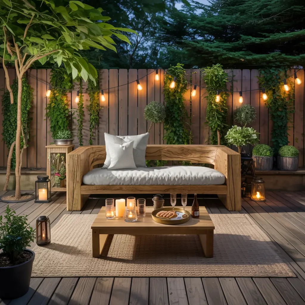 Rustic Outdoor Sofa Set And Coffee Table For Garden Lynnsnail