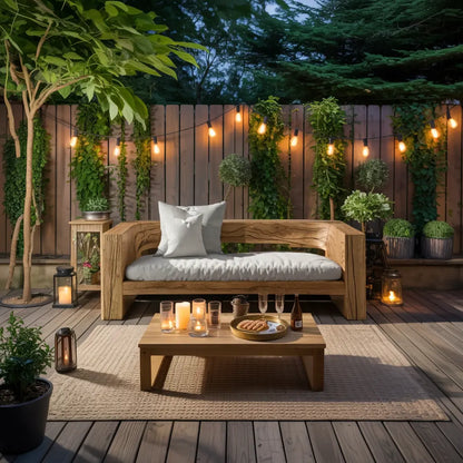 Rustic Outdoor Sofa Set And Coffee Table For Garden Lynnsnail