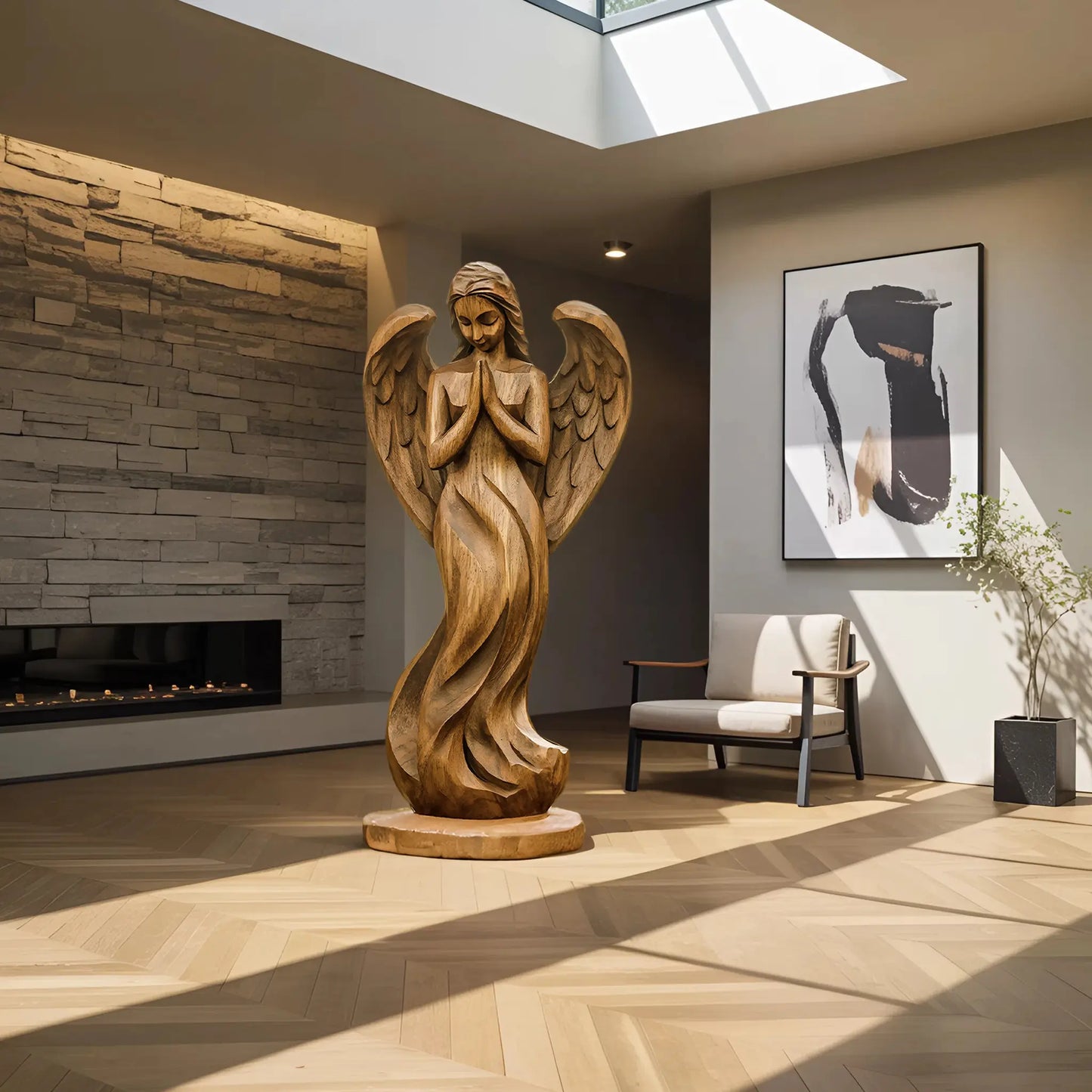 Rustic Abstract Sculpture For Furniture Wall Centerpiece Lynnsnail