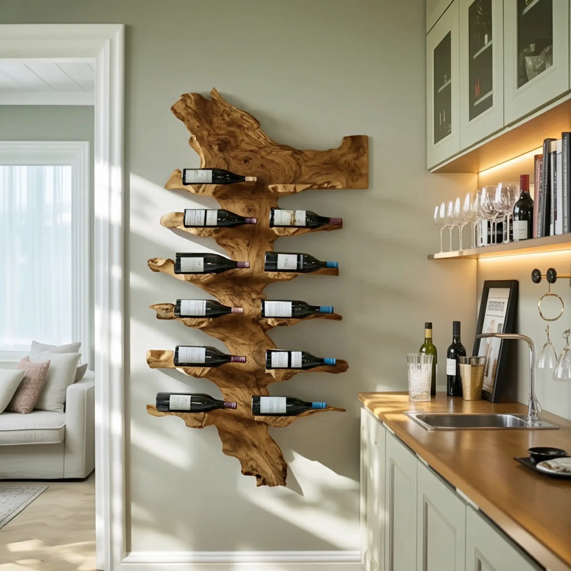 Handcrafted Live Edge Wine Holder For Luxury Furniture Decor Lynnsnail