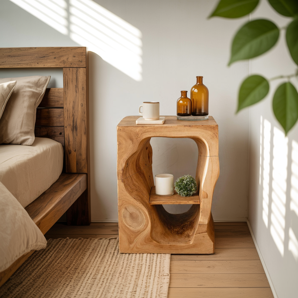 Mid Century Wooden Nightstand For Chic Bedroom Set Lynnsnail