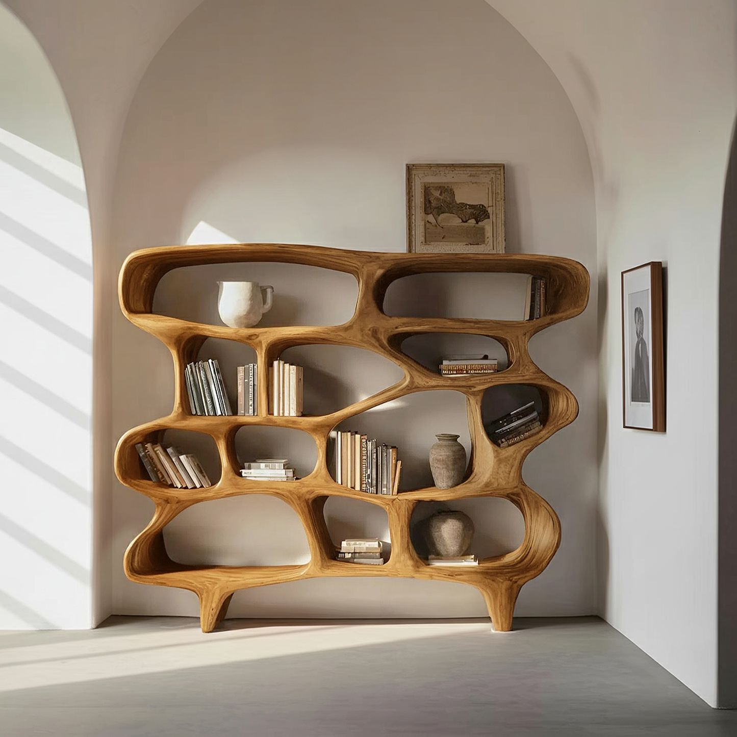 Organic Sculptural Bookshelf For Living Room Or Office Decor Lynnsnail