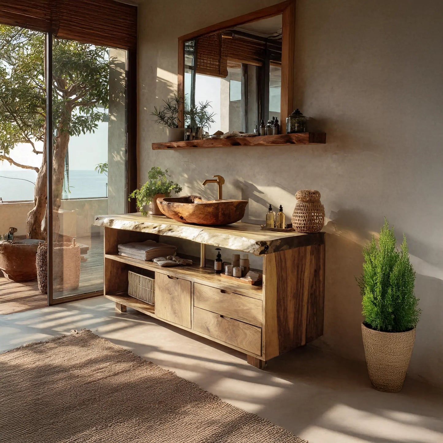 Modern Mid Century Vanity For Bathroom Makeover Lynnsnail