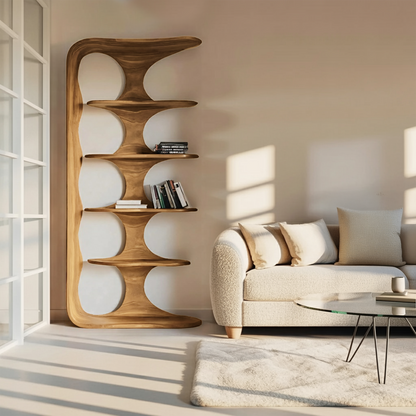 Contemporary Sculptural Vertical Bookshelf For Living Room Lynnsnail