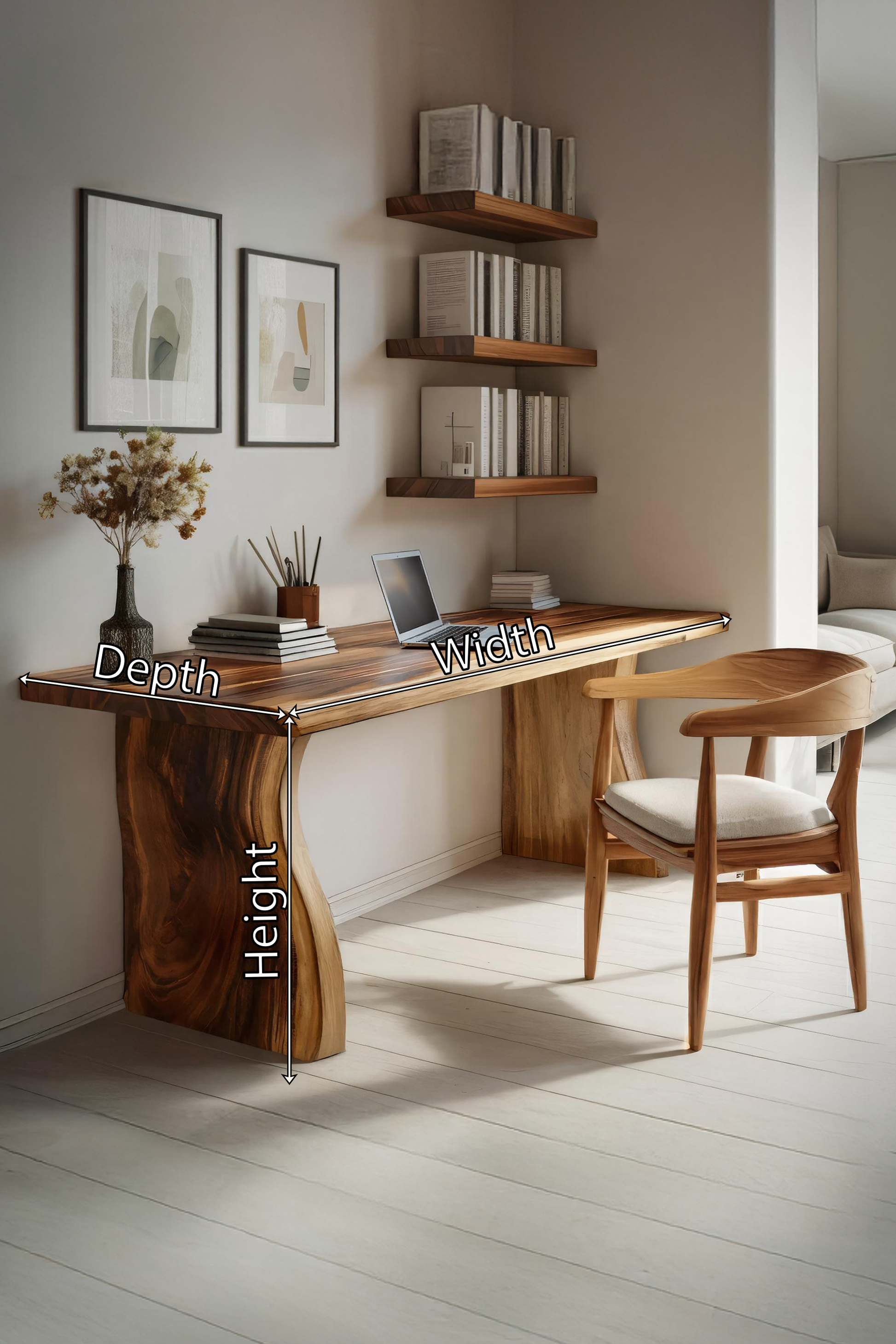 Handcrafted Solid Wood Desk For Reading And Work Area Lynnsnail