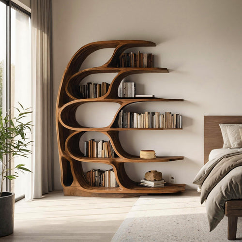 Modern Sculptural Bookshelf For Bedroom Or Living Room Lynnsnail