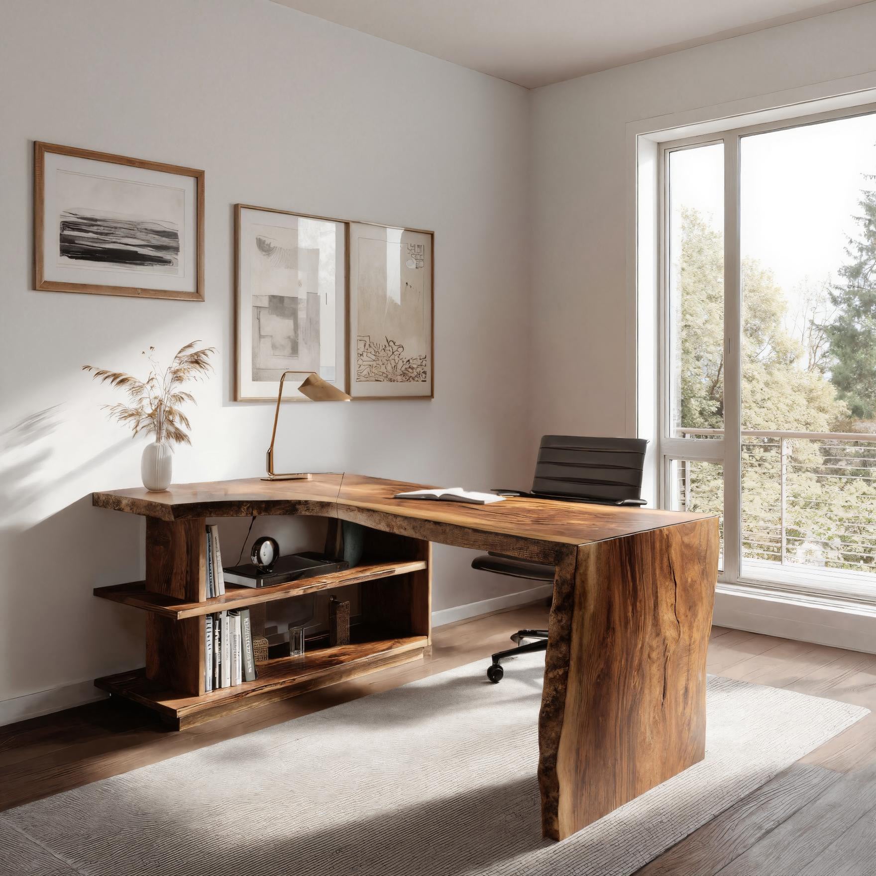 Modern L Shaped Desk With Bookshelf For Home Office Lynnsnail