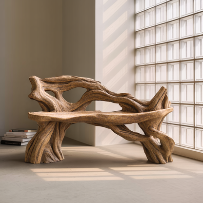 Handcrafted Branch Bench Outdoor Decor For Hand Carved Gardens Lynnsnail