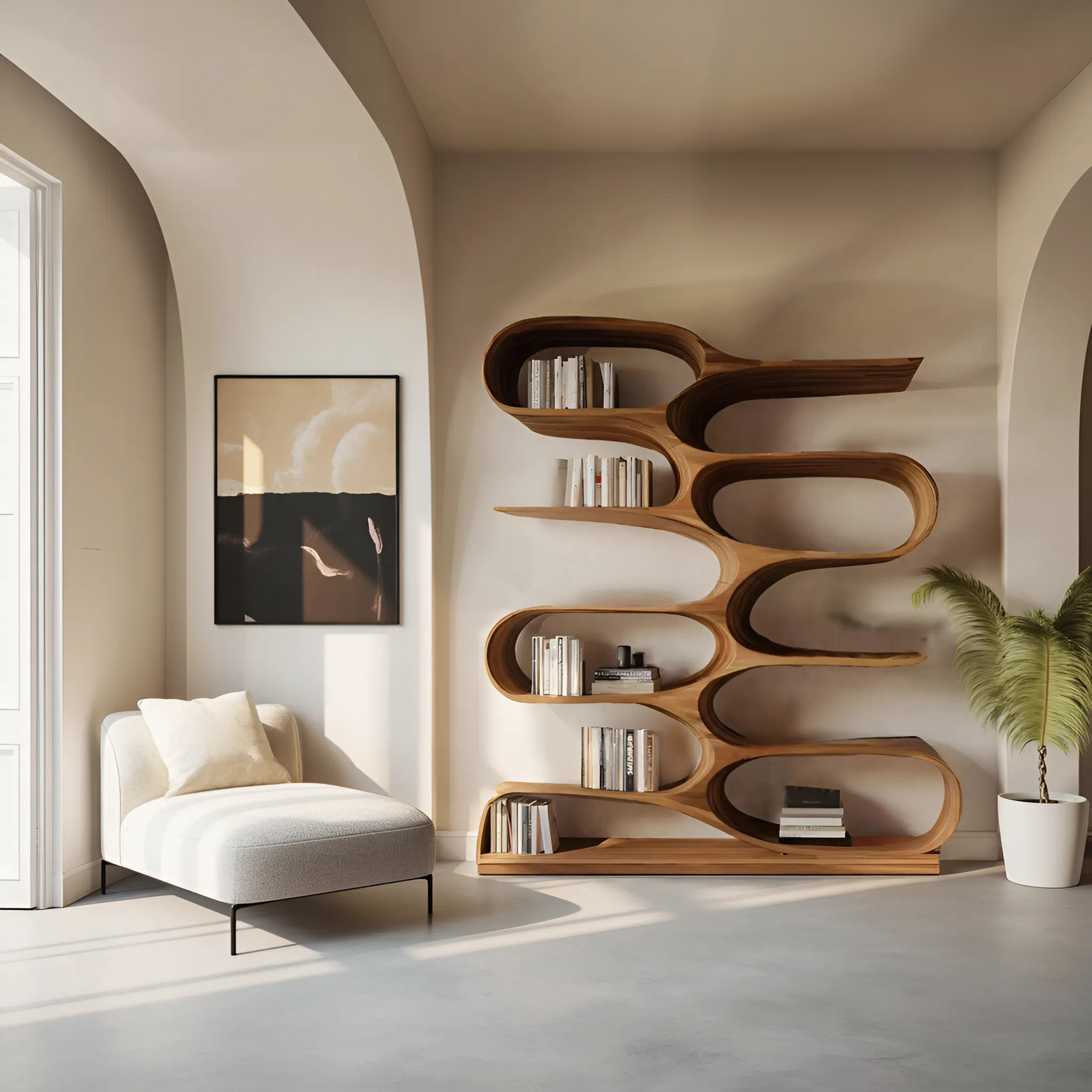 Organic Bookshelf For Living Room Or Home Decor Lynnsnail