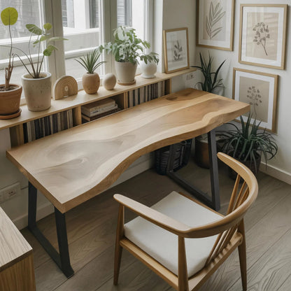 Modern Live Edge Desk For Minimalist Home Office Placement Lynnsnail
