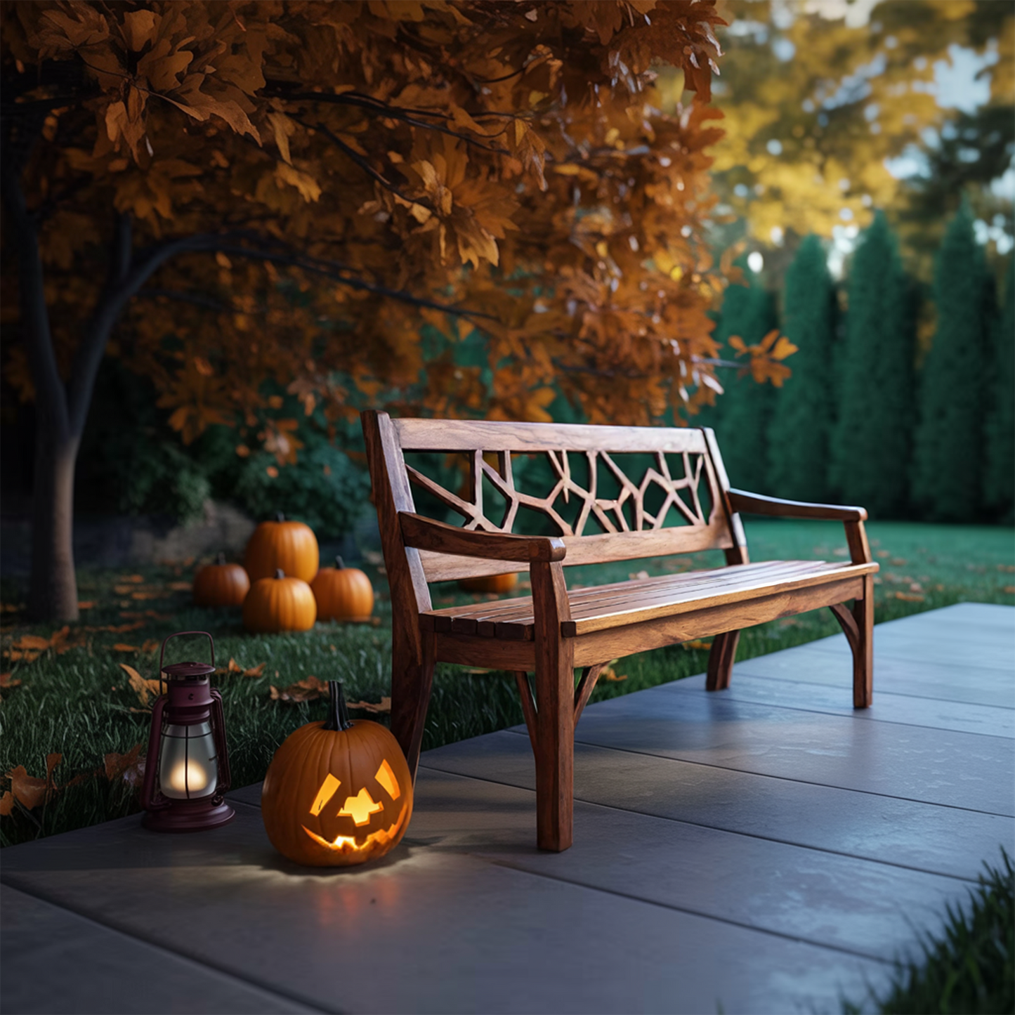Rustic Solid Wood Halloween Bench For Spooky Outdoor Home Decor Lynnsnail