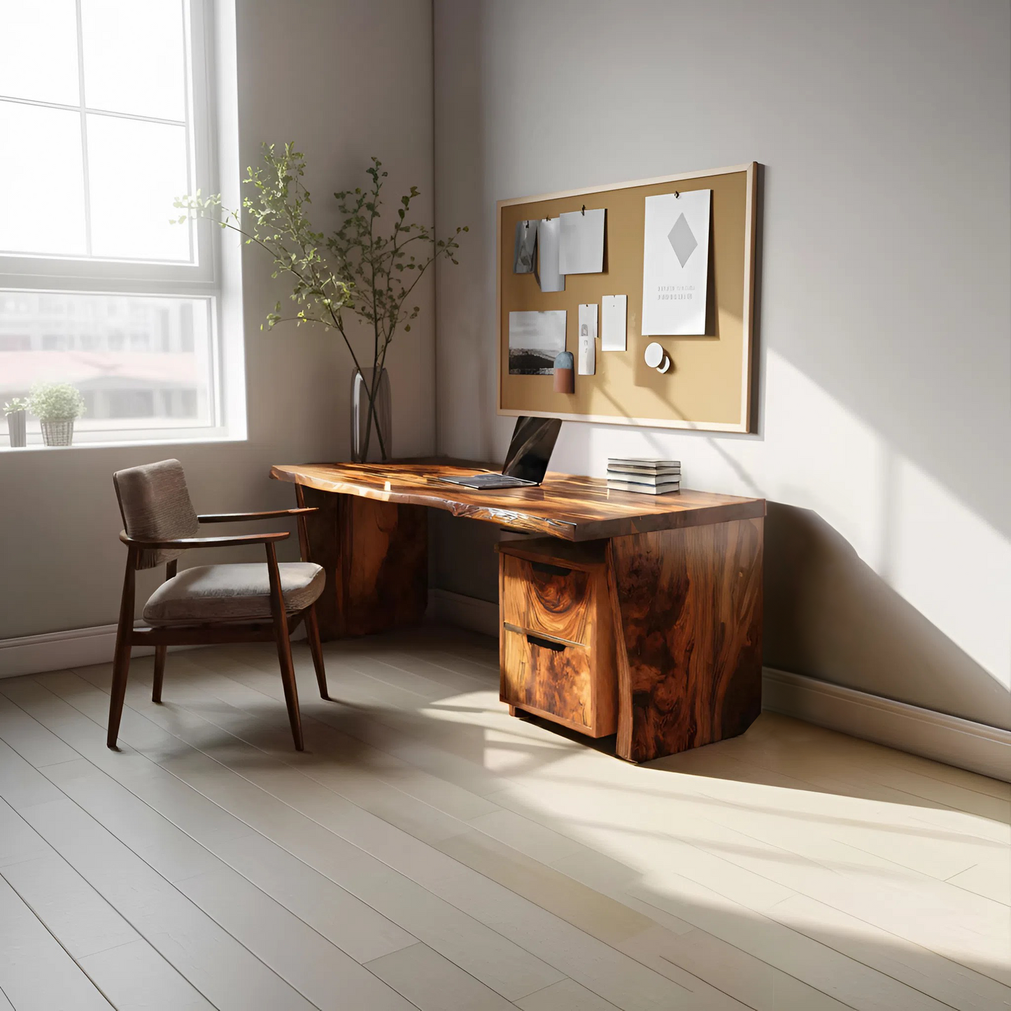 Mid Century Desk Corner Work Desk For Study Area Lynnsnail