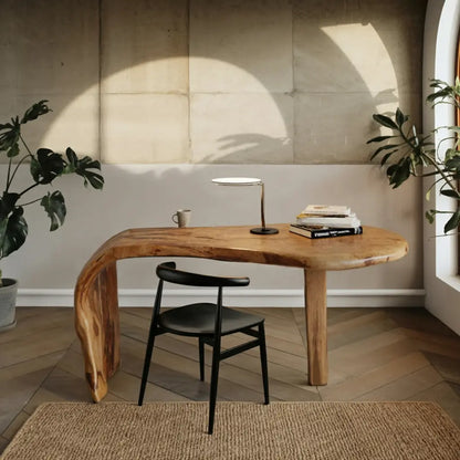 Live Edge Desk With Organic Curved Design For Home Office And Workspace Lynnsnail