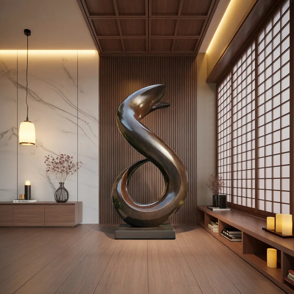 Handmade Abstract Wooden Sculpture For Living Room Lynnsnail