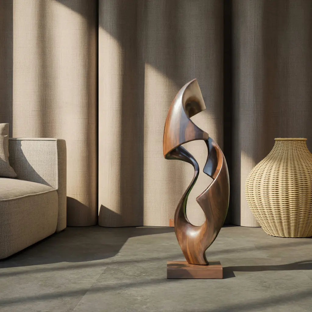 Rustic Abstract Sculpture For Office Decor Lynnsnail
