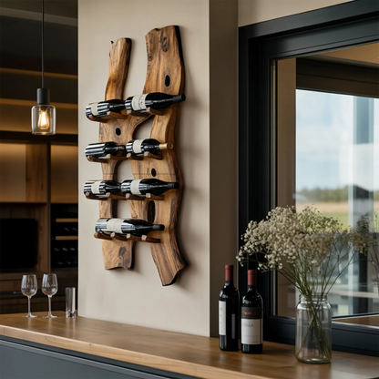 Handcrafted Wall Mount Wine Holder For Living Room Lynnsnail