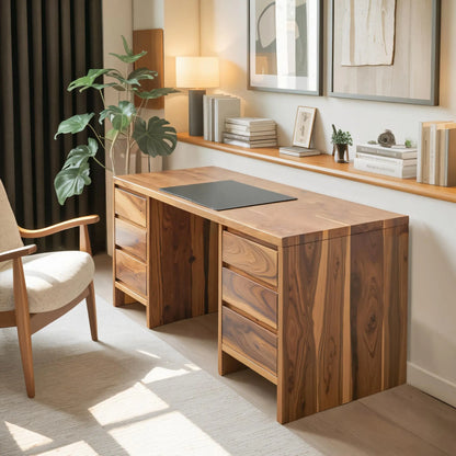 Modern Desk With Drawers Minimalist Office Table For Home Study And Workspace Lynnsnail