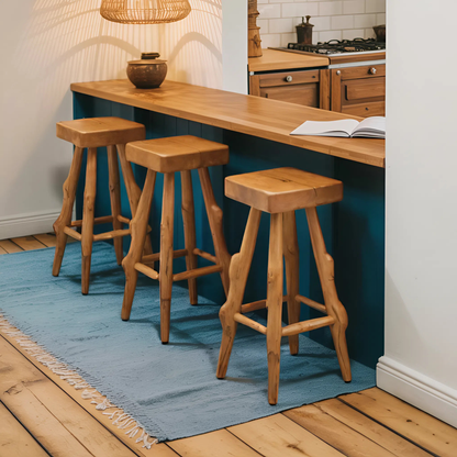 Rustic Handcrafted Bar Stools For Kitchen Or Patio Bar