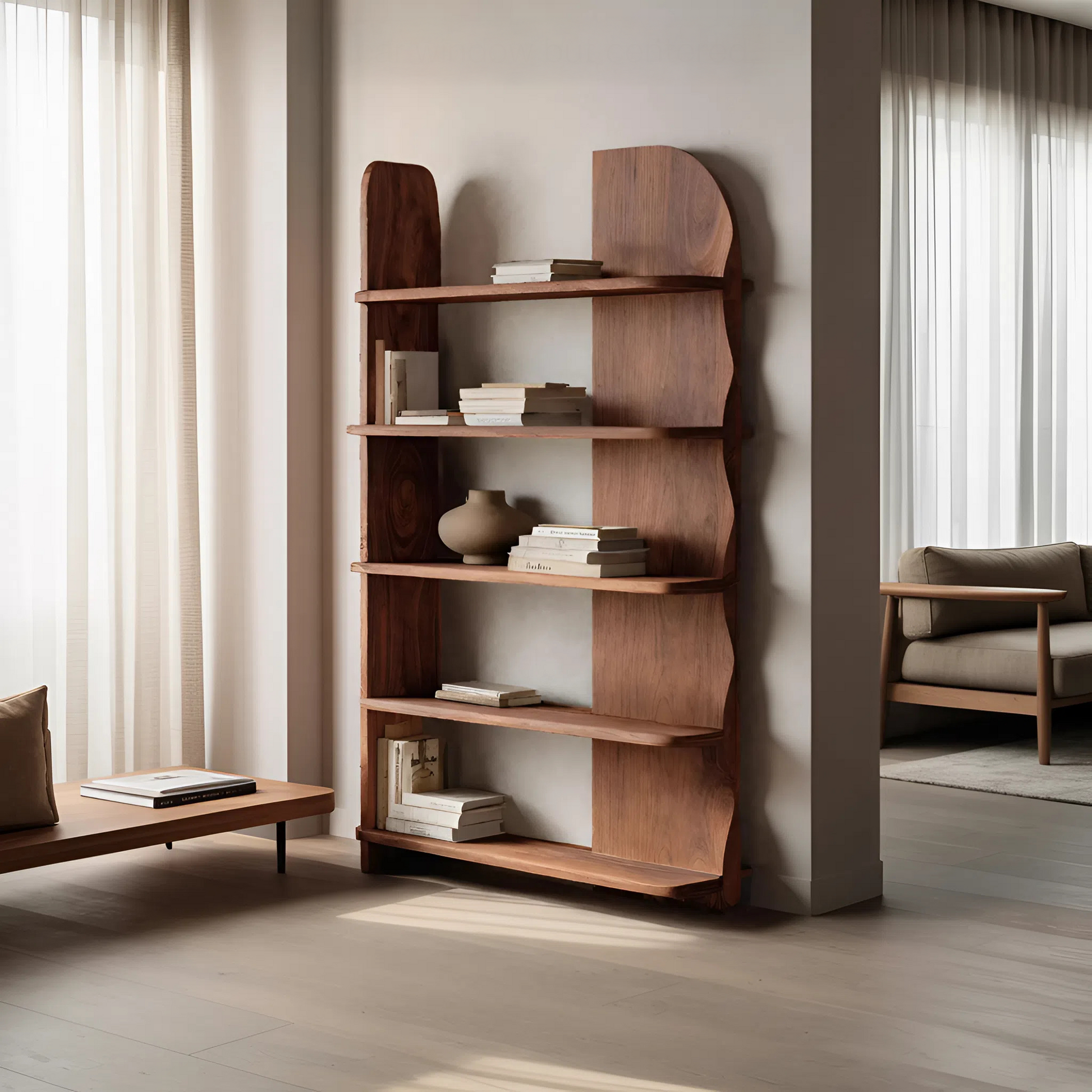 Minimalist Bookcase Sculptural Design For Living Decor Lynnsnail
