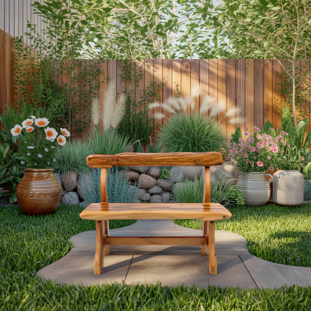 Rustic Garden Bench With Curved Seat For Patio Pathway And Front Porch Lynnsnail