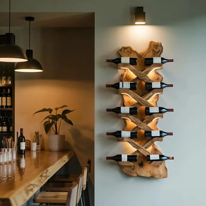 Handcrafted Solid Wood Wine Rack For Bar Decor And Storage Lynnsnail