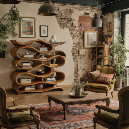 Sculptural Bookshelf Cabinet For Living Room And Office Lynnsnail