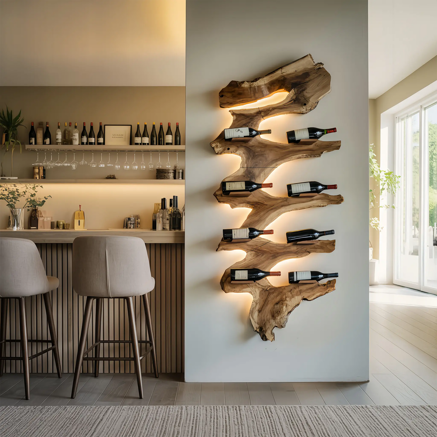 Modern Solid Wood Wine Rack For Living Room Furniture Design Lynnsnail