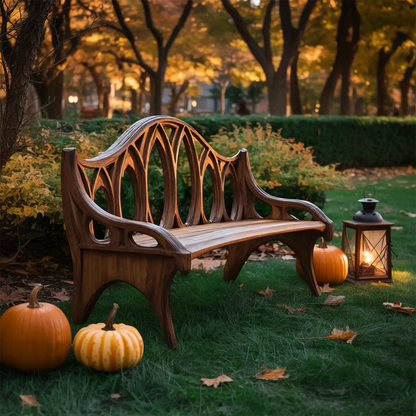 Farmhouse Solid Wood Halloween Bench For Outdoor Porch Design Lynnsnail