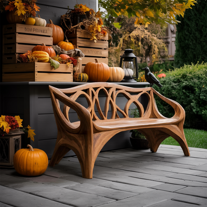 Mid Century Wooden Bench For Outdoor Furniture And Patio Decor Lynnsnail